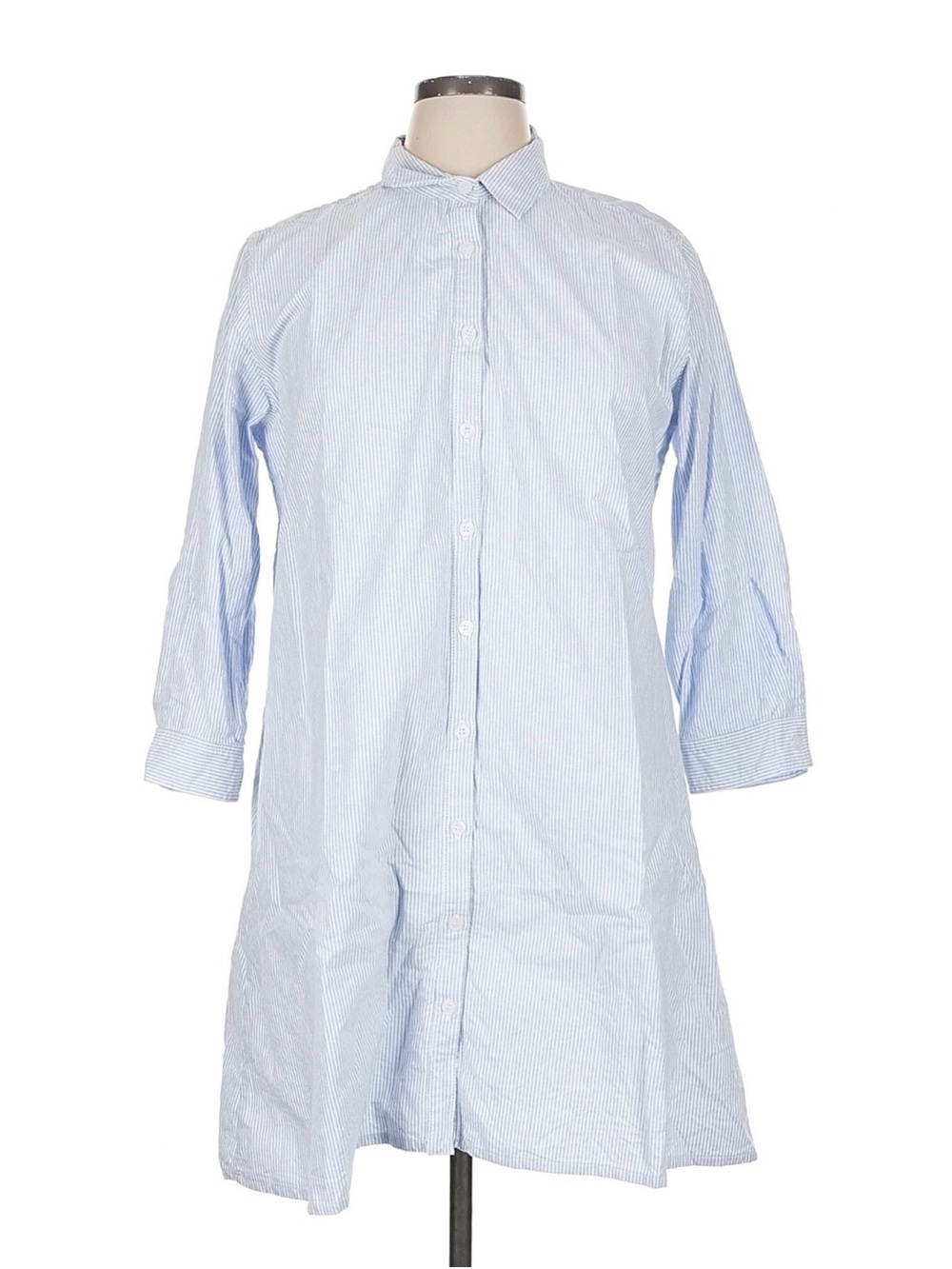 Duffield Lane Women’s Striped Blue and White Button Down Shirt Dress XL EUC